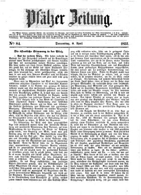 Pfälzer Zeitung Donnerstag 8. April 1852