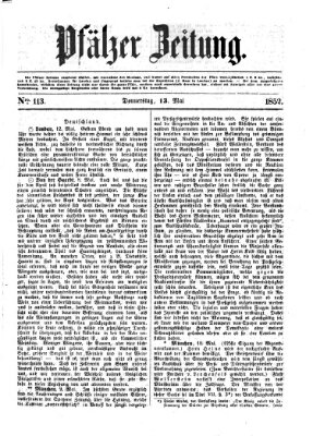 Pfälzer Zeitung Donnerstag 13. Mai 1852