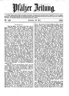 Pfälzer Zeitung Samstag 29. Mai 1852