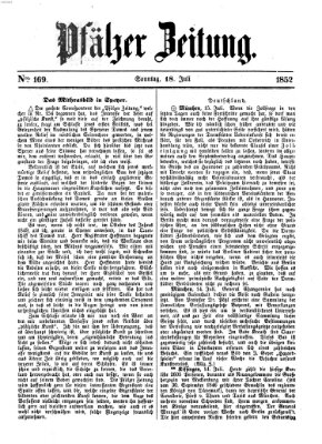 Pfälzer Zeitung Sonntag 18. Juli 1852