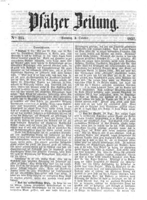 Pfälzer Zeitung Sonntag 3. Oktober 1852
