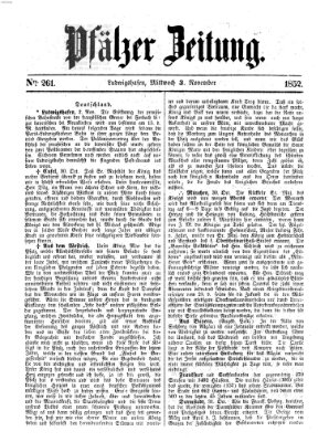 Pfälzer Zeitung Mittwoch 3. November 1852