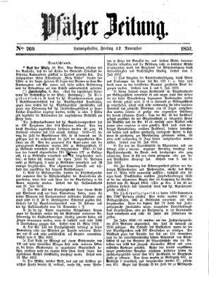 Pfälzer Zeitung Freitag 12. November 1852