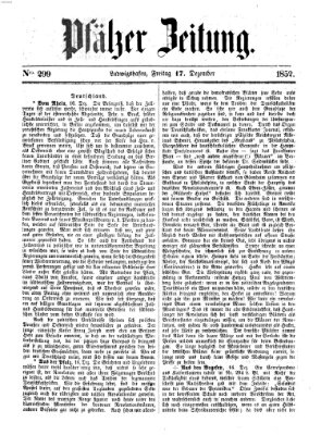 Pfälzer Zeitung Freitag 17. Dezember 1852