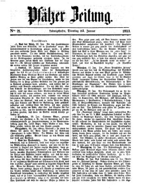 Pfälzer Zeitung Dienstag 25. Januar 1853