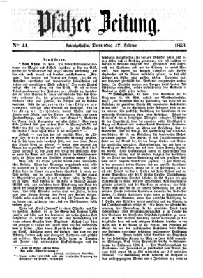 Pfälzer Zeitung Donnerstag 17. Februar 1853