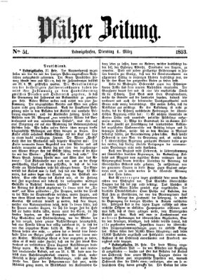Pfälzer Zeitung Dienstag 1. März 1853