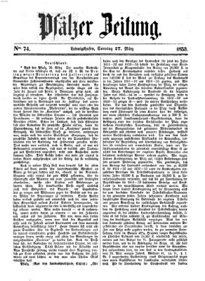 Pfälzer Zeitung Sonntag 27. März 1853