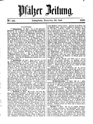 Pfälzer Zeitung Donnerstag 28. April 1853