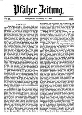 Pfälzer Zeitung Donnerstag 13. April 1854