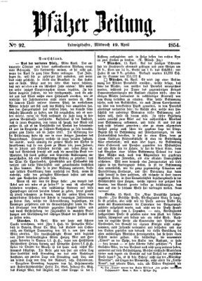 Pfälzer Zeitung Mittwoch 19. April 1854