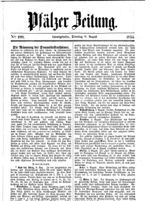 Pfälzer Zeitung Dienstag 8. August 1854