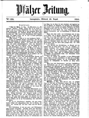 Pfälzer Zeitung Mittwoch 16. August 1854