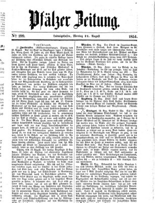 Pfälzer Zeitung Montag 21. August 1854