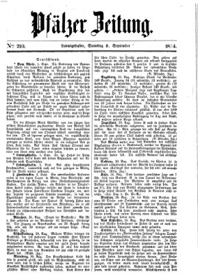 Pfälzer Zeitung Samstag 2. September 1854