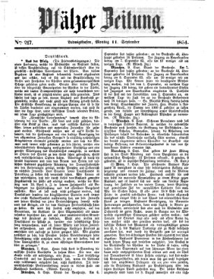 Pfälzer Zeitung Montag 11. September 1854
