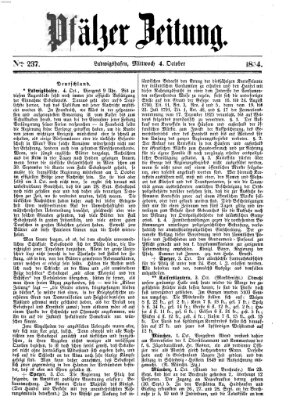 Pfälzer Zeitung Mittwoch 4. Oktober 1854