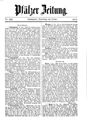 Pfälzer Zeitung Donnerstag 12. Oktober 1854