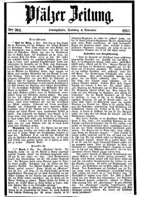 Pfälzer Zeitung Samstag 4. November 1854