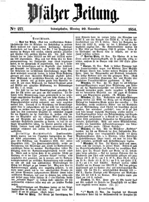 Pfälzer Zeitung Montag 20. November 1854