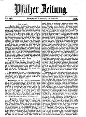 Pfälzer Zeitung Donnerstag 23. November 1854