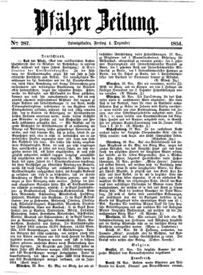 Pfälzer Zeitung Freitag 1. Dezember 1854