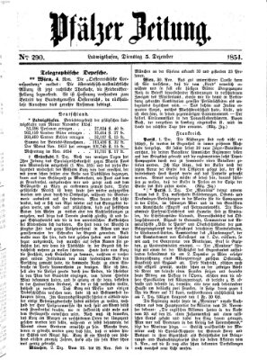 Pfälzer Zeitung Dienstag 5. Dezember 1854