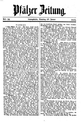 Pfälzer Zeitung Samstag 27. Januar 1855