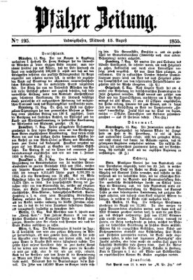 Pfälzer Zeitung Mittwoch 15. August 1855