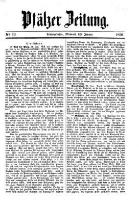 Pfälzer Zeitung Mittwoch 23. Januar 1856