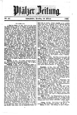 Pfälzer Zeitung Dienstag 19. Februar 1856