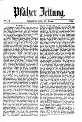 Pfälzer Zeitung Freitag 29. Februar 1856