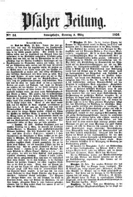 Pfälzer Zeitung Sonntag 2. März 1856