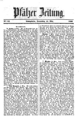 Pfälzer Zeitung Donnerstag 13. März 1856