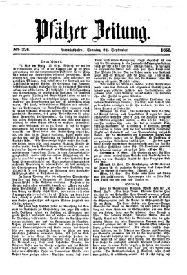 Pfälzer Zeitung Sonntag 21. September 1856