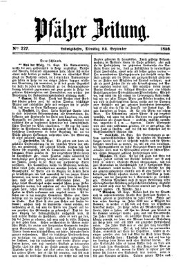 Pfälzer Zeitung Dienstag 23. September 1856