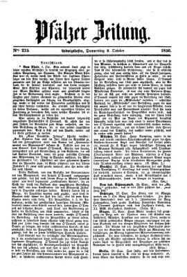 Pfälzer Zeitung Donnerstag 2. Oktober 1856