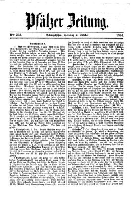 Pfälzer Zeitung Samstag 4. Oktober 1856