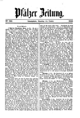 Pfälzer Zeitung Samstag 11. Oktober 1856