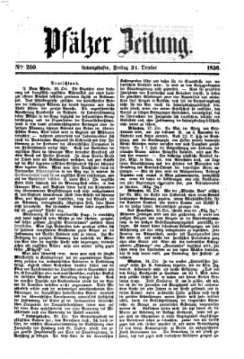 Pfälzer Zeitung Freitag 31. Oktober 1856