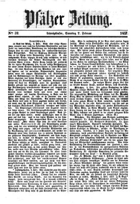 Pfälzer Zeitung Samstag 7. Februar 1857