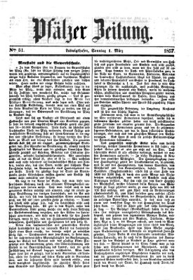 Pfälzer Zeitung Sonntag 1. März 1857