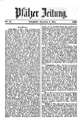 Pfälzer Zeitung Donnerstag 5. März 1857