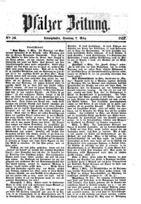Pfälzer Zeitung Samstag 7. März 1857