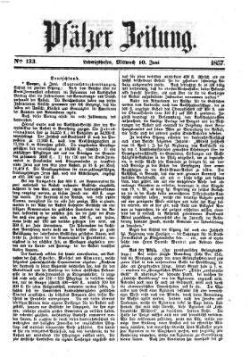 Pfälzer Zeitung Mittwoch 10. Juni 1857