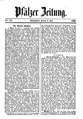 Pfälzer Zeitung Freitag 3. Juli 1857