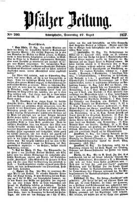 Pfälzer Zeitung Donnerstag 27. August 1857