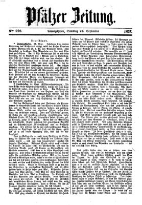 Pfälzer Zeitung Samstag 26. September 1857