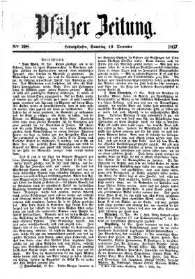 Pfälzer Zeitung Samstag 19. Dezember 1857