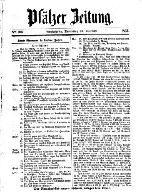 Pfälzer Zeitung Donnerstag 31. Dezember 1857